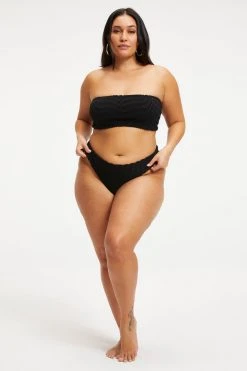 GOOD AMERICAN JACQUARD BETTER BIKINI BOTTOM | BLACK001 Bikini Bottoms