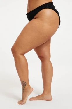 GOOD AMERICAN JACQUARD BETTER BIKINI BOTTOM | BLACK001 Bikini Bottoms