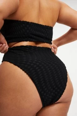 GOOD AMERICAN JACQUARD BETTER BIKINI BOTTOM | BLACK001 Bikini Bottoms