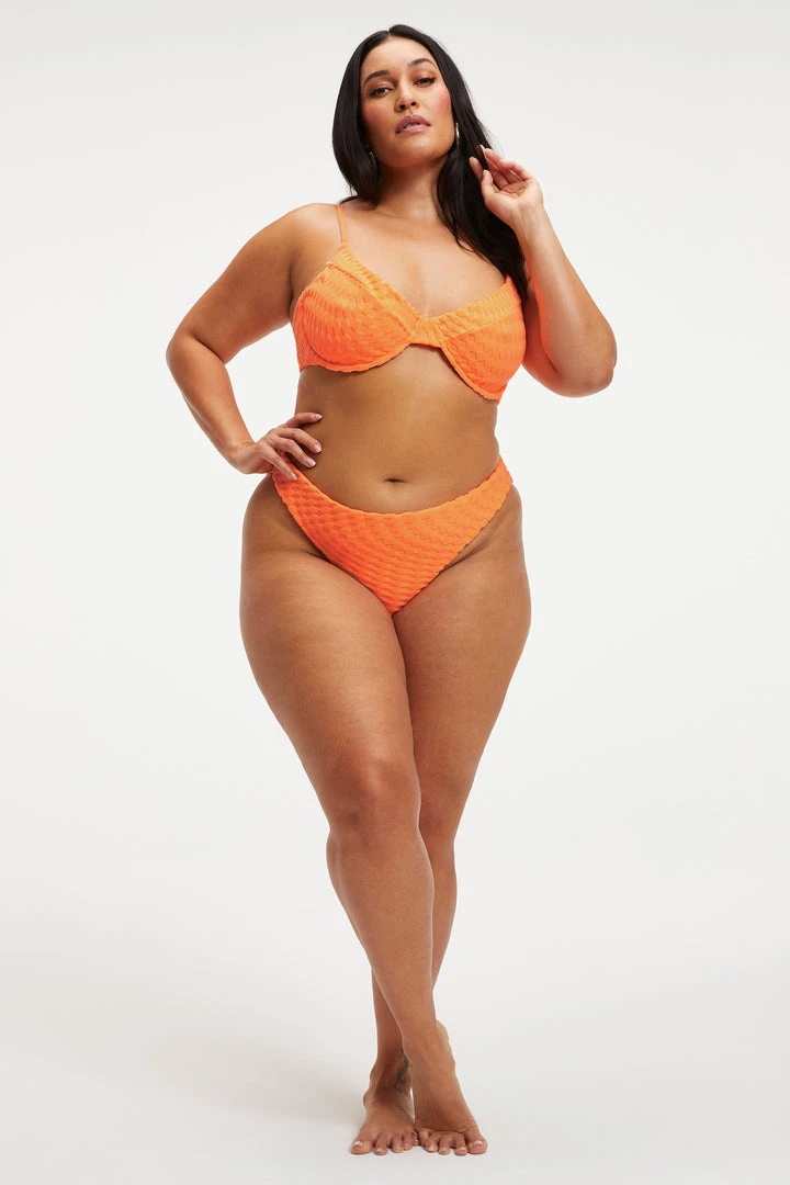 Best Sale 👏 GOOD AMERICAN JACQUARD BETTER 🎉 BIKINI BOTTOM | ORANGE CREAM001 ⌛ 2 GOOD AMERICAN JACQUARD BETTER BIKINI BOTTOM | ORANGE CREAM001