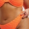 GOOD AMERICAN JACQUARD BETTER BIKINI BOTTOM | ORANGE CREAM001