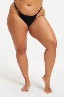 GOOD AMERICAN Bikini Bottoms JACQUARD PERFECT FIT BOTTOM | BLACK001