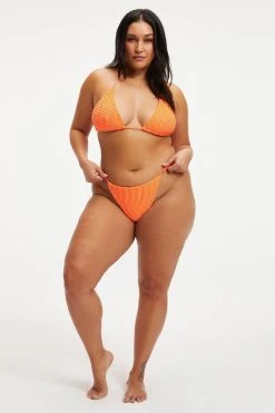 GOOD AMERICAN Bikini Bottoms JACQUARD PERFECT FIT BOTTOM | ORANGE CREAM001