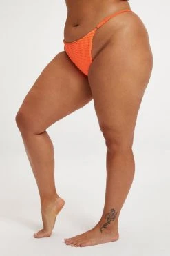 GOOD AMERICAN Bikini Bottoms JACQUARD PERFECT FIT BOTTOM | ORANGE CREAM001