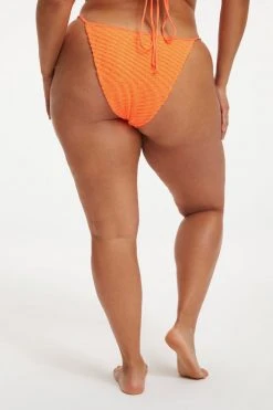 GOOD AMERICAN Bikini Bottoms JACQUARD PERFECT FIT BOTTOM | ORANGE CREAM001