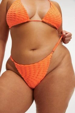 GOOD AMERICAN Bikini Bottoms JACQUARD PERFECT FIT BOTTOM | ORANGE CREAM001