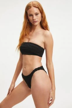 GOOD AMERICAN JACQUARD BETTER BAND TOP | BLACK001