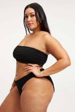 GOOD AMERICAN JACQUARD BETTER BAND TOP | BLACK001