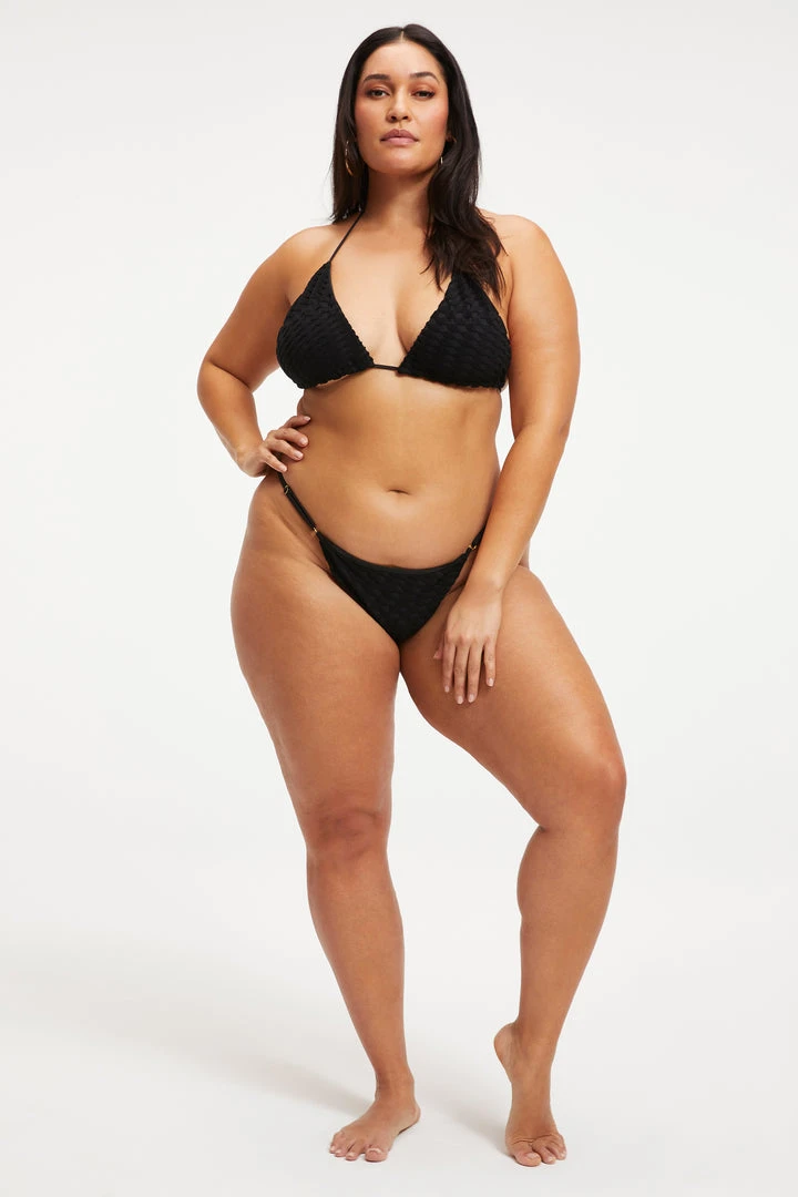 Coupon 😍 GOOD AMERICAN Bikini Tops JACQUARD TINY TIES TOP | BLACK001 😉 3 GOOD AMERICAN Bikini Tops JACQUARD TINY TIES TOP | BLACK001