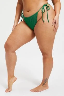 GOOD AMERICAN SPARKLE TINY TIES BOTTOM | SUMMER GREEN002 Bikini Bottoms