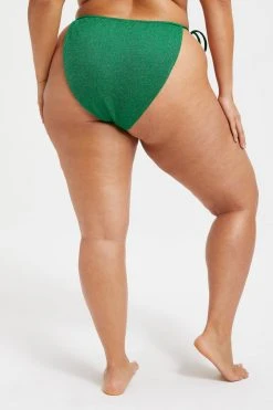 GOOD AMERICAN SPARKLE TINY TIES BOTTOM | SUMMER GREEN002 Bikini Bottoms