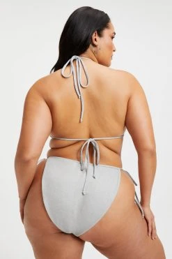 Cheap 🌟 GOOD AMERICAN SPARKLE TINY TIES TOP | SILVER001 Bikini Tops 👍 17 GOOD AMERICAN SPARKLE TINY TIES TOP | SILVER001 Bikini Tops