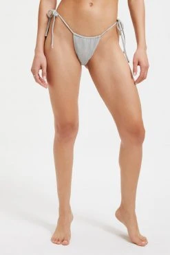 GOOD AMERICAN SPARKLE TINY TIES BOTTOM | SILVER001