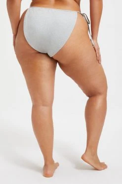 GOOD AMERICAN SPARKLE TINY TIES BOTTOM | SILVER001