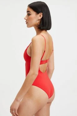 GOOD AMERICAN SHOWOFF ONE-PIECE | BRIGHT POPPY 002