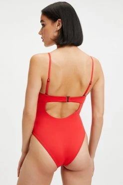 GOOD AMERICAN SHOWOFF ONE-PIECE | BRIGHT POPPY 002