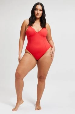 GOOD AMERICAN SHOWOFF ONE-PIECE | BRIGHT POPPY 002