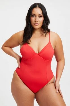 GOOD AMERICAN SHOWOFF ONE-PIECE | BRIGHT POPPY 002