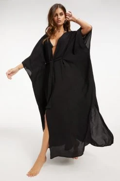 GOOD AMERICAN GODDESS ROBE | BLACK001