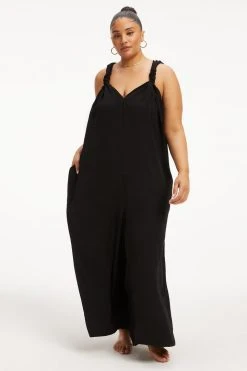 GOOD AMERICAN SEXY TWIST ROMPER | BLACK001
