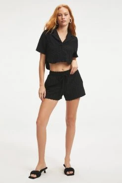 GOOD AMERICAN Cover Ups JACQUARD TERRY SHIRT | BLACK001