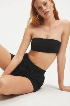 GOOD AMERICAN JACQUARD TERRY SHORT | BLACK001 Cover Ups