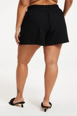 GOOD AMERICAN JACQUARD TERRY SHORT | BLACK001 Cover Ups