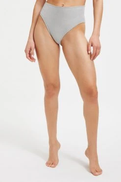 GOOD AMERICAN SPARKLE GOOD WAIST CHEEKY | SILVER001