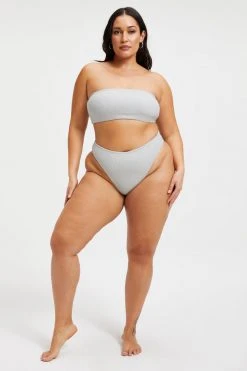 GOOD AMERICAN SPARKLE GOOD WAIST CHEEKY | SILVER001