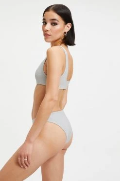 Best Sale ⌛ GOOD AMERICAN SPARKLE SCOOP TOP | SILVER001 🛒 19 GOOD AMERICAN SPARKLE SCOOP TOP | SILVER001