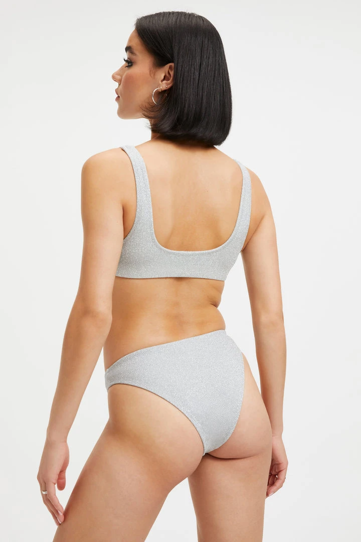 Best Sale ⌛ GOOD AMERICAN SPARKLE SCOOP TOP | SILVER001 🛒 10 GOOD AMERICAN SPARKLE SCOOP TOP | SILVER001