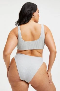 Best Sale ⌛ GOOD AMERICAN SPARKLE SCOOP TOP | SILVER001 🛒 15 GOOD AMERICAN SPARKLE SCOOP TOP | SILVER001