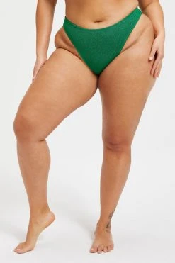 GOOD AMERICAN SPARKLE BETTER BIKINI BOTTOM | SUMMER GREEN002