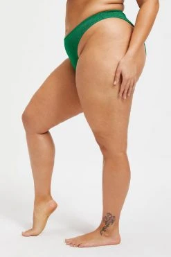 GOOD AMERICAN SPARKLE BETTER BIKINI BOTTOM | SUMMER GREEN002