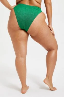 GOOD AMERICAN SPARKLE BETTER BIKINI BOTTOM | SUMMER GREEN002
