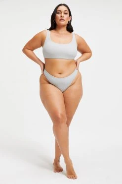 GOOD AMERICAN SPARKLE BETTER BIKINI BOTTOM | SILVER001 Bikini Bottoms