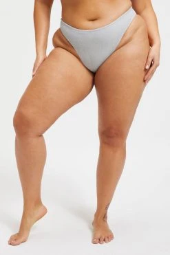 GOOD AMERICAN SPARKLE BETTER BIKINI BOTTOM | SILVER001 Bikini Bottoms