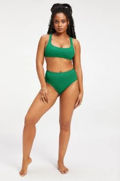 GOOD AMERICAN SPARKLE SWIM BRIEF | SUMMER GREEN002