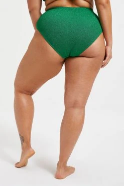 GOOD AMERICAN SPARKLE SWIM BRIEF | SUMMER GREEN002