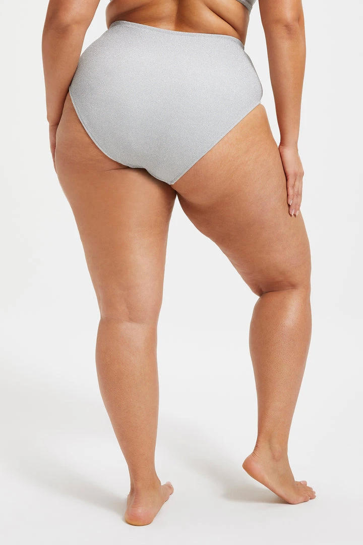 Flash Sale 😍 GOOD AMERICAN SPARKLE SWIM BRIEF | SILVER001 👍 Bikini Bottoms ⭐ 10 GOOD AMERICAN SPARKLE SWIM BRIEF | SILVER001 Bikini Bottoms