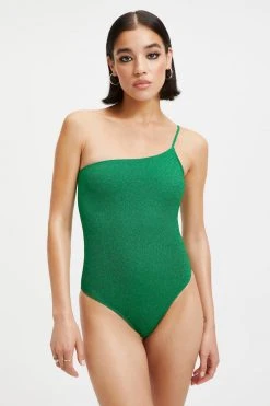 GOOD AMERICAN One-Pieces SPARKLE HOT SHOULDER ONE-PIECE | SUMMER GREEN002