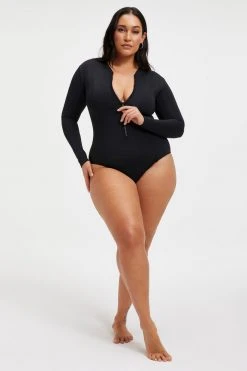 GOOD AMERICAN GOOD COMPRESSION SUIT | BLACK001