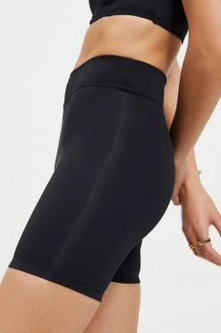 GOOD AMERICAN Bikini Bottoms GOOD COMPRESSION SWIM SHORT | BLACK001