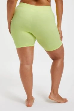 GOOD AMERICAN GOOD COMPRESSION SWIM SHORT | KEY LIME001 Bikini Bottoms
