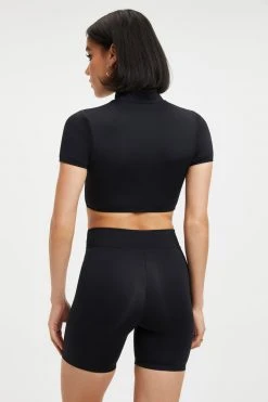 GOOD AMERICAN GOOD COMPRESSION SWIM SHIRT | BLACK001