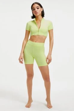 GOOD AMERICAN Bikini Tops GOOD COMPRESSION SWIM SHIRT | KEY LIME001