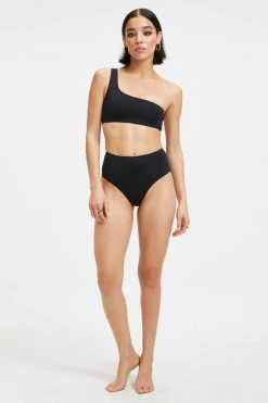 GOOD AMERICAN Bikini Bottoms GOOD COMPRESSION SWIM BRIEF | BLACK001
