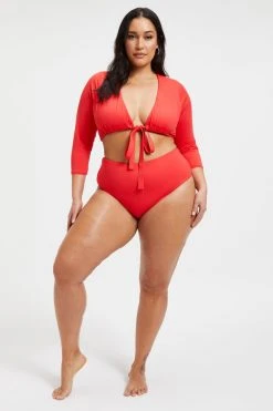 GOOD AMERICAN Bikini Bottoms SWIM BRIEF | BRIGHT POPPY 002