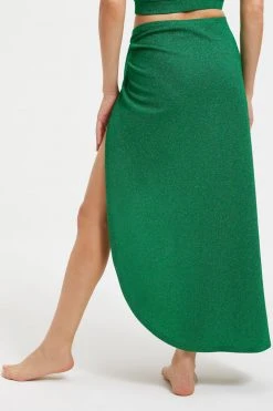 GOOD AMERICAN SPARKLE TIE SARONG | SUMMER GREEN002 Cover Ups