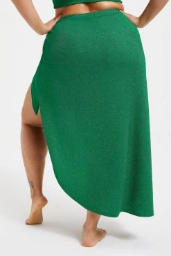 GOOD AMERICAN SPARKLE TIE SARONG | SUMMER GREEN002 Cover Ups